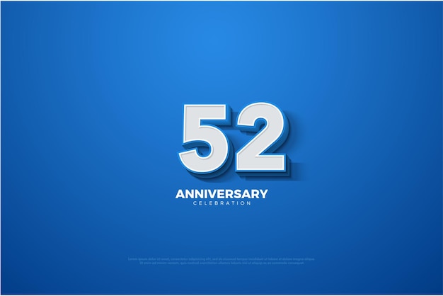 52nd anniversary with embossed 3d numbers design