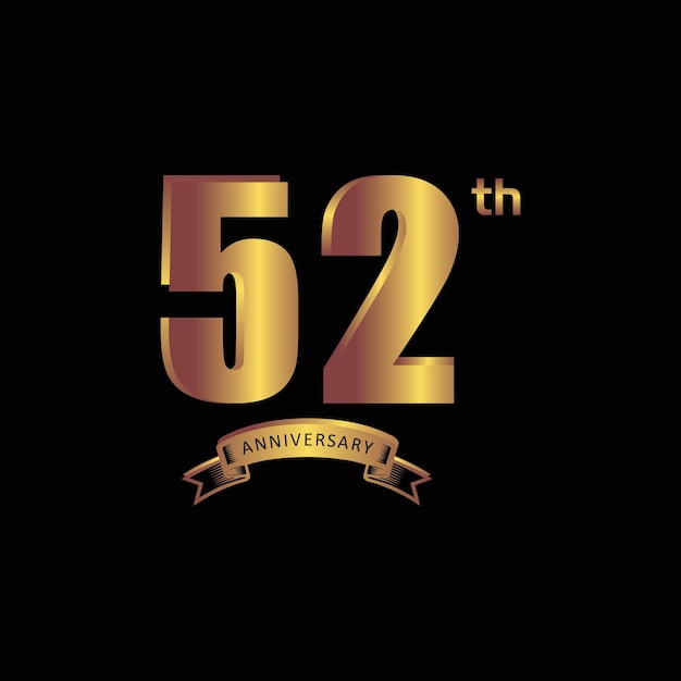 52st anniversary Vector gold edition on black background