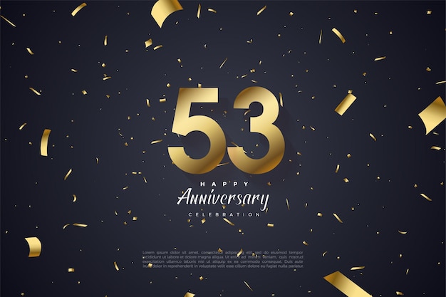 53 Anniversary with gold foil numbers and sprinkles