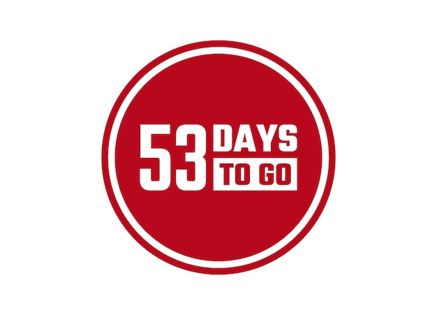 Vector 53 days to go red banner design vector illustration