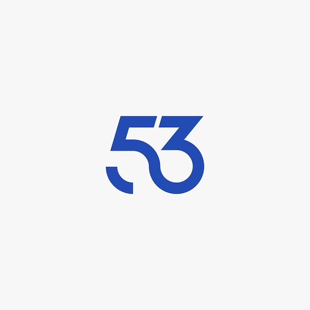 53 minimal linked line logo Numeric logotype vector icon illustration