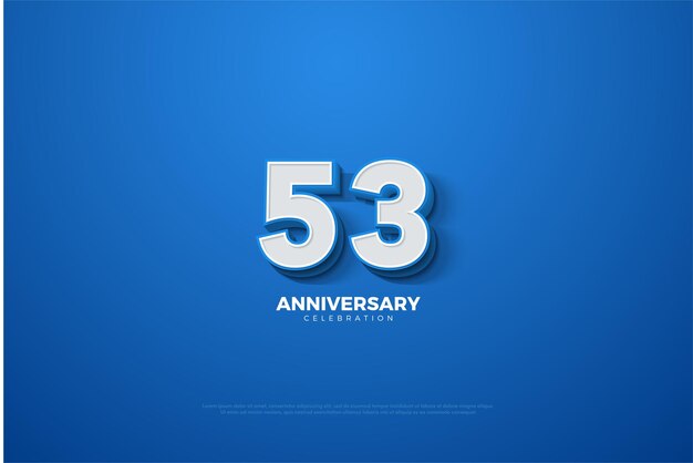 53rd Anniversary with embossed bold numbers