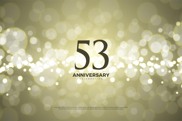 53rd anniversary with gold foil background