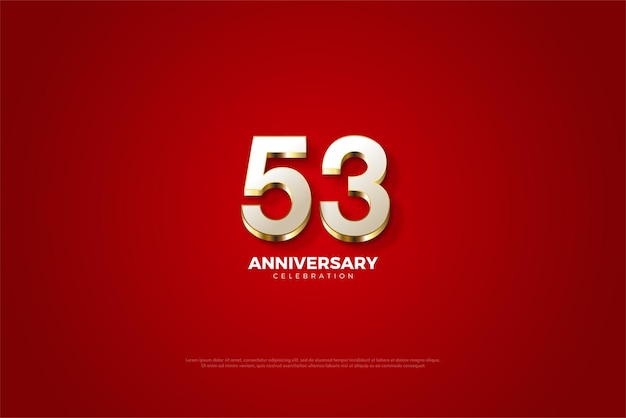 53rd anniversary with luxurious gold plated numbers