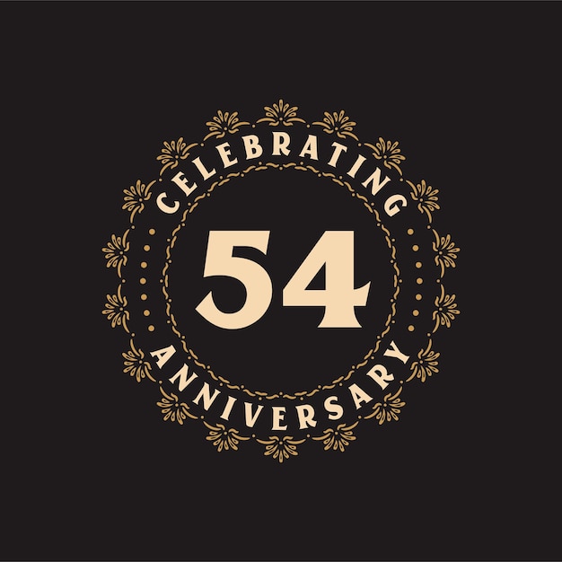 Vector 54 anniversary celebration greetings card for 54 years anniversary