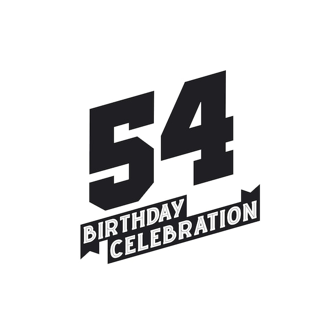 54-й день рождения Празднование поздравительная открытка 54-я годовщина рождения