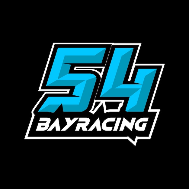 Vector 54 nummer logo racing vector ontwerp