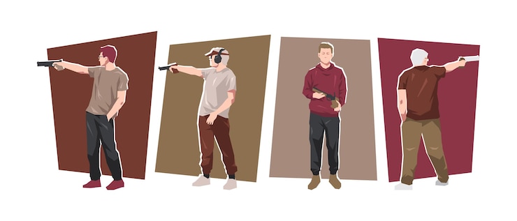 Vector 54 pistol shooting male