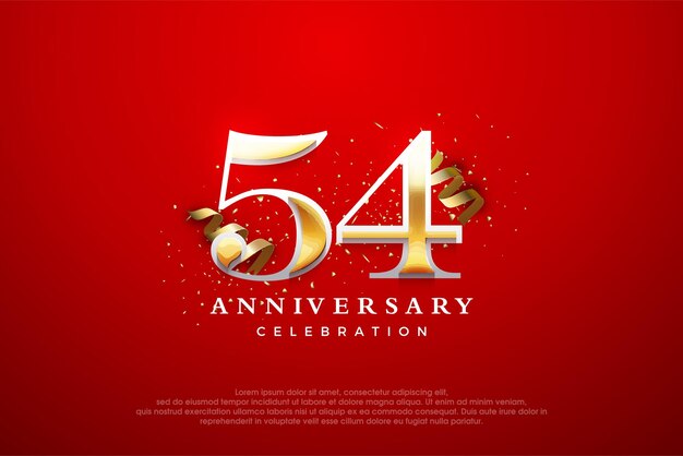 54th anniversary celebration vector premium elegant and luxurious design premium vector background for greeting and celebration