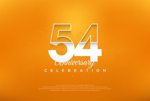 54th anniversary number with modern thin white numerals premium vector design premium vector for poster banner celebration greeting