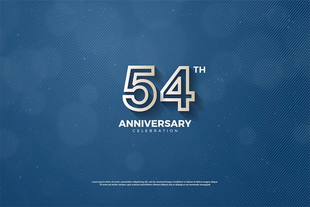 54th Anniversary with brown number outline illustration