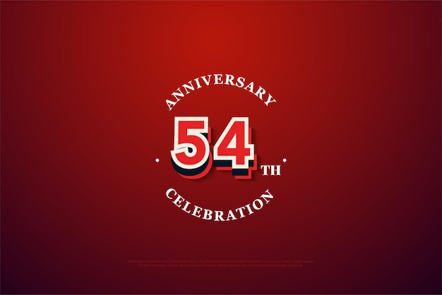 54th Anniversary with graffiti figures illustration