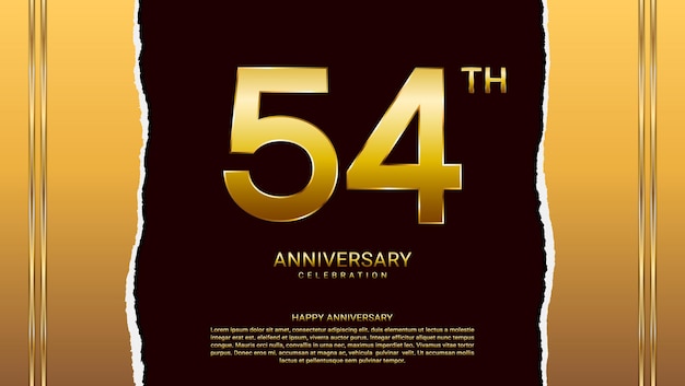 금색 벡터 템플릿의 54주년 디자인 템플릿