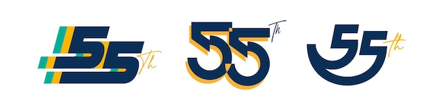 Vector 55 jaar embleemontwerp pictogram