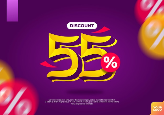 55 percent discount sale banner