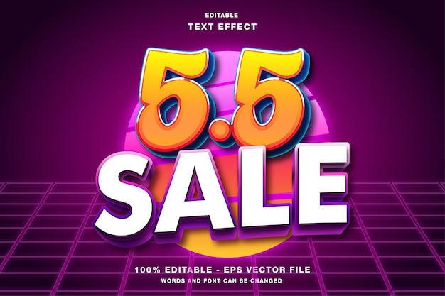 55 Sale Retro Wave bewerkbaar teksteffect