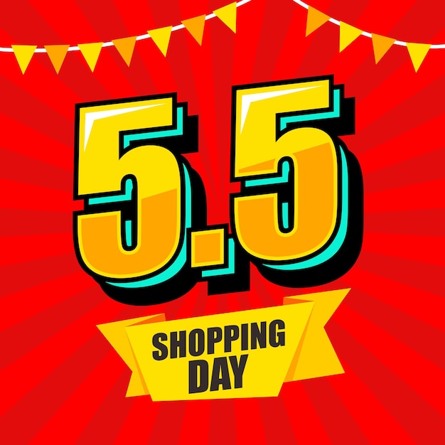 Vector 55 shopping day expression pop art comic style