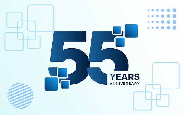 Логотип празднования 55-летия Дизайн шаблона празднования годовщины Векторные иллюстрации