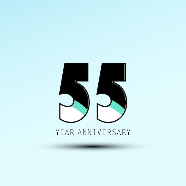 55 Year Anniversary Logo Vector Template Design Illustration