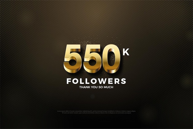 550k followers background with gold luxury shrouding it