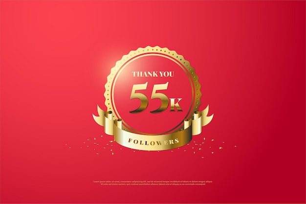 55k followers with gold number and symbols