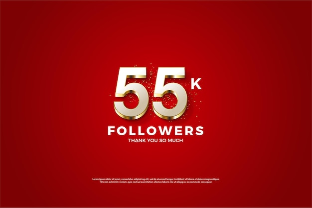 55k followers with luxurious gold plated number