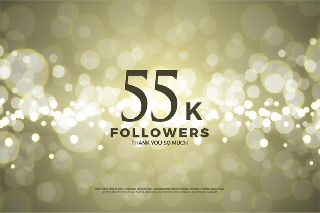 55k follower con numero su lamina d'oro