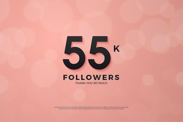 55k follower con numero in rosa