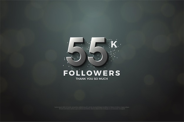 55k followers with silver number