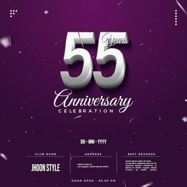 55th anniversary celebration with classic numbers.