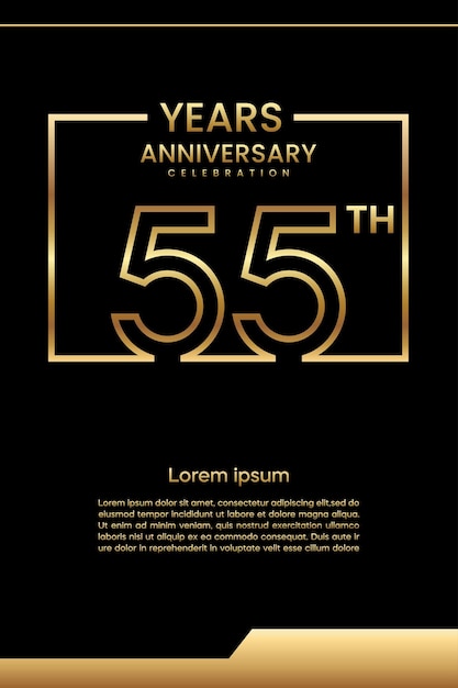 55th Anniversary template design Line art design Golden anniversary vector template