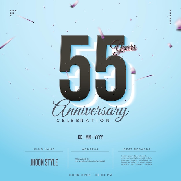 55th anniversary with double number illustration.