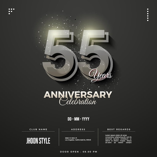 55th anniversary with double number illustration.