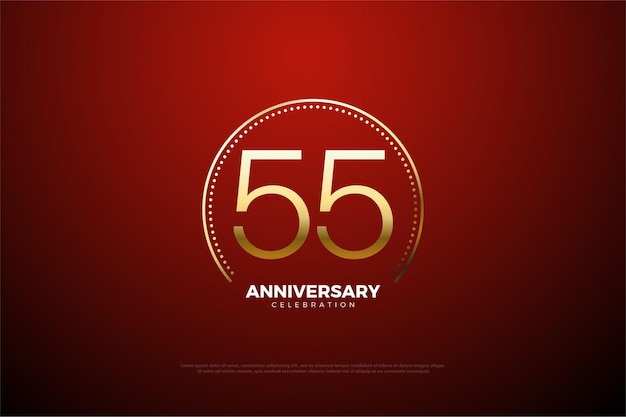 55th Anniversary with a flat numeric design