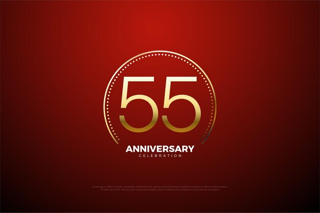 55th Anniversary with a flat numeric design