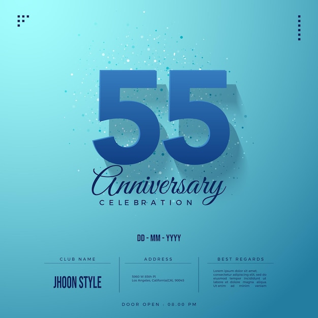 55th anniversary with floating numbers