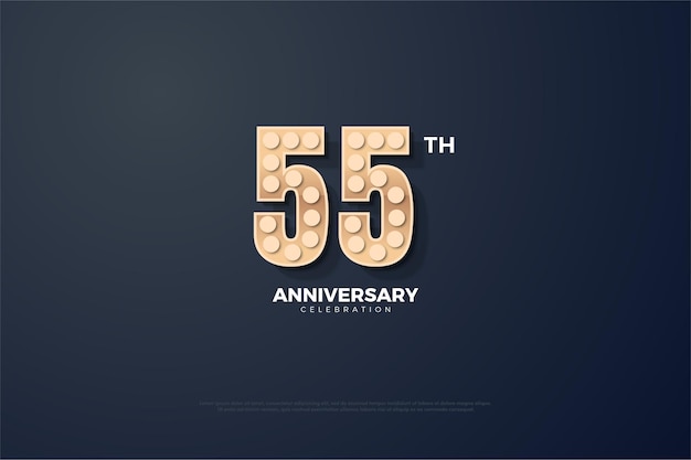 55th anniversary with hard textured numbers