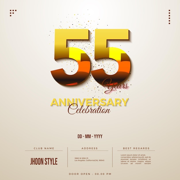 55th anniversary with number coloring like rusty.