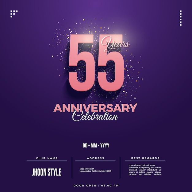 55th anniversary with simple numbers.