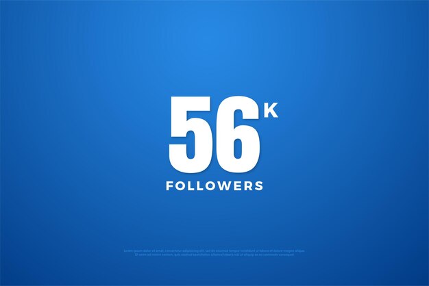 Vettore celebrazione di 56k follower su uno sfondo molto pulito