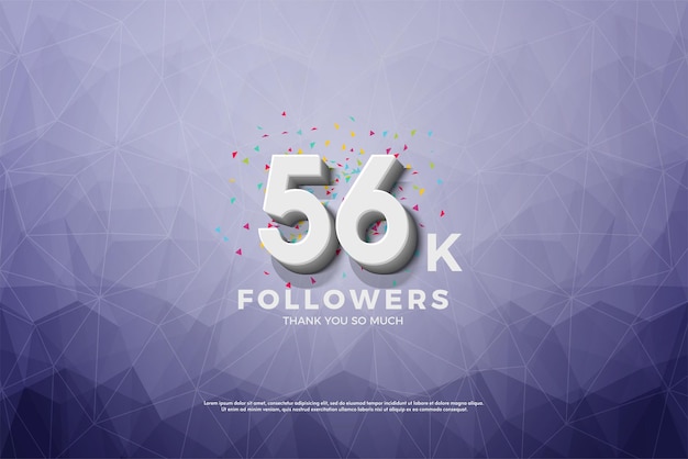 56k followers with modern and beautiful textured background
