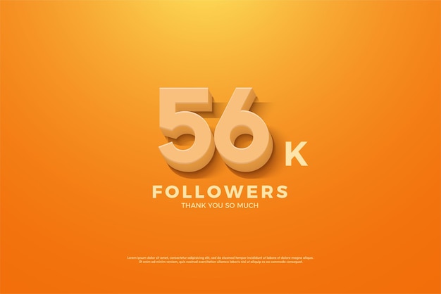 Vector 56k volgersbanner met oranje kleurconcept