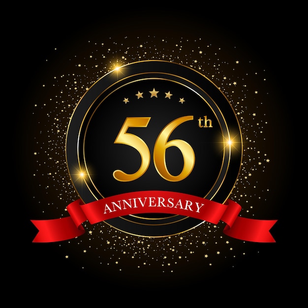 56th Anniversary Golden anniversary celebration template design Vector illustrations