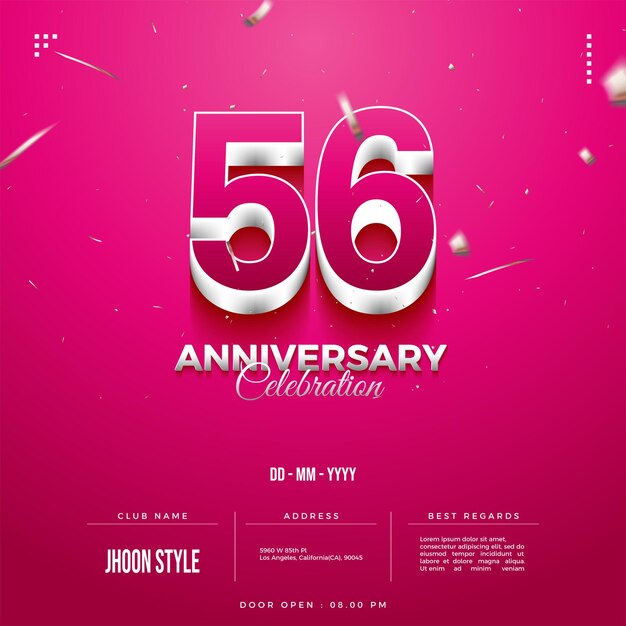 56주년 기념 3D 숫자