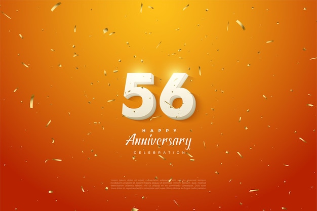 56th anniversary with cloud white numbers