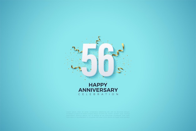 56th anniversary with party decorations illustration