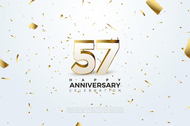 Vector 57 anniversary with number illustration