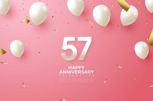 57 anniversary with number illustration
