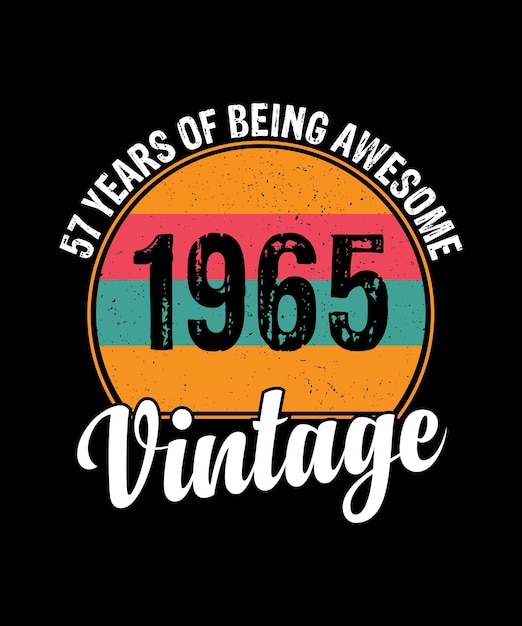 Vector 57 jaar oude geschenken vintage 1965 limited edition 57e verjaardag t-shirt