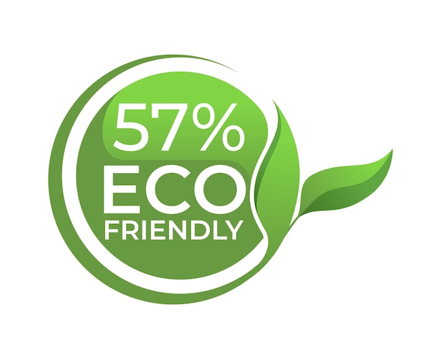 57 procent eco-vriendelijke groene sticker of labelontwerp Vectorillustratie